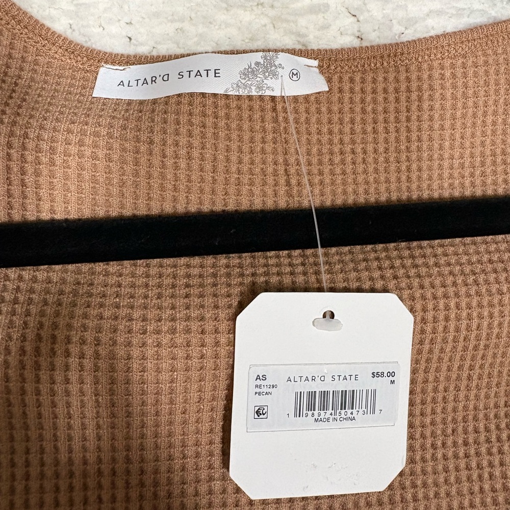 Altar'd State Tan Ribbed Knit Top - Picture 3 of 3